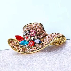🔥2/$15 Sun Hat Rhinestone Brooch Sun Hat Pin Gift for Her